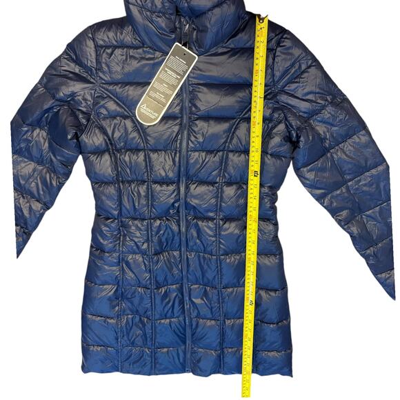 Adventure Blue Ultra Light Down Long Hooded Jacket Size X-Small - Picture 6 of 6